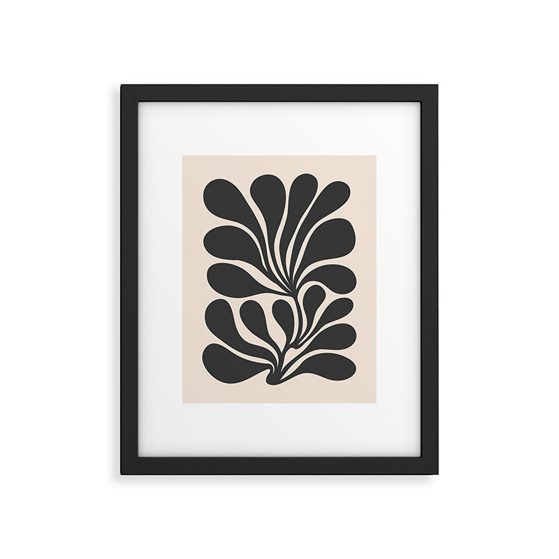 Neutral Abstract Floral Framed Art Print Gallery Image 5