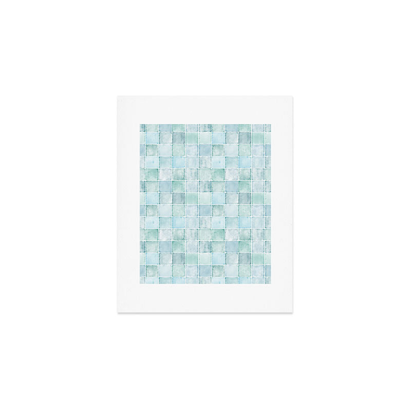Sea Glass Tiles Watercolor Art Print Gallery Image 1