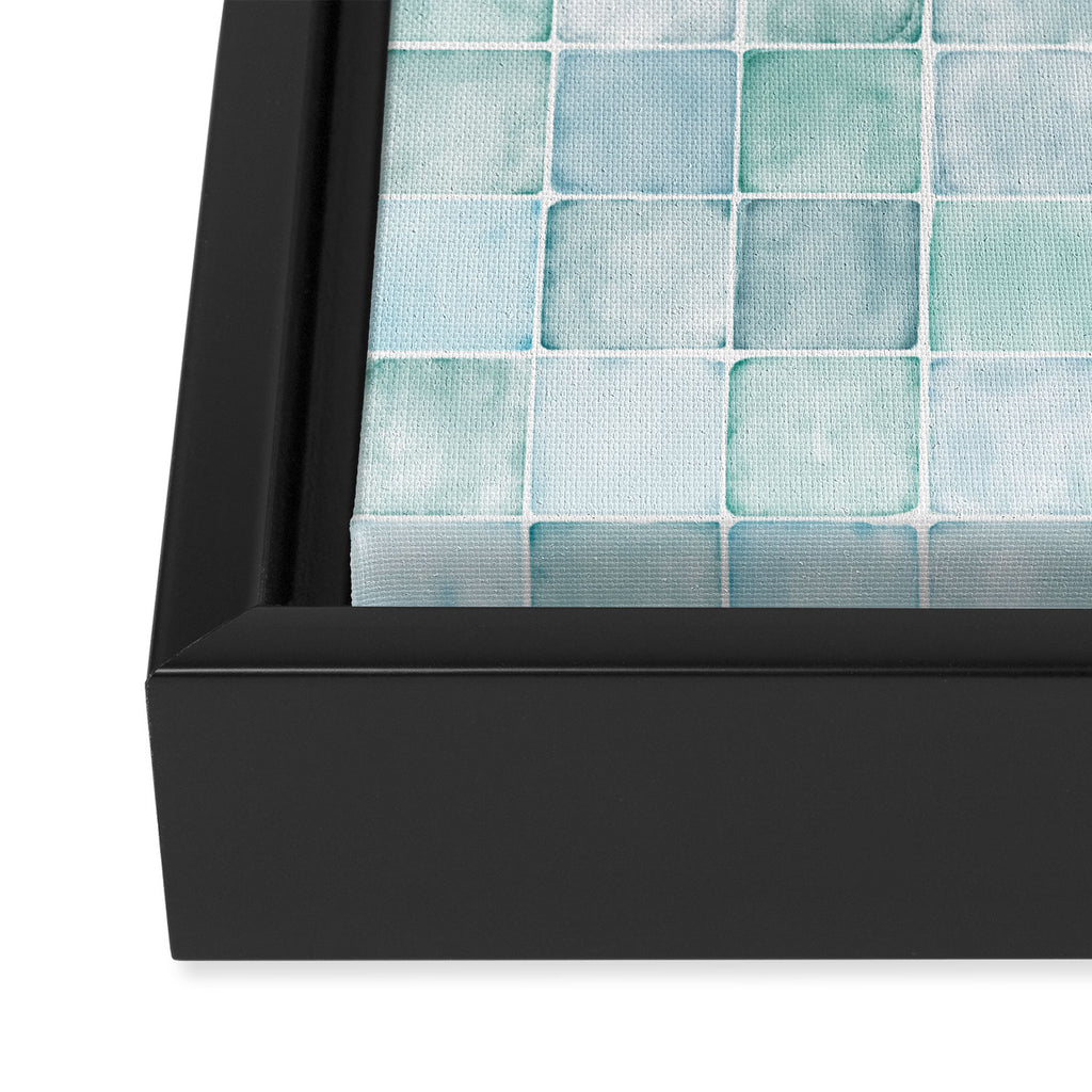Sea Glass Tiles Watercolor Framed Canvas Print Gallery Image 3