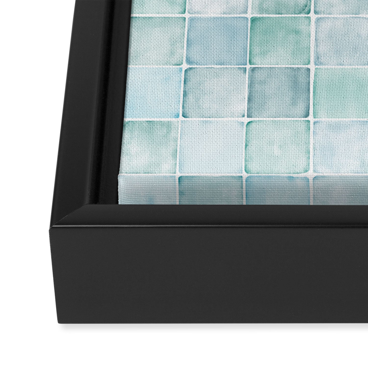 Sea Glass Tiles Watercolor Framed Canvas Print Gallery Image 3