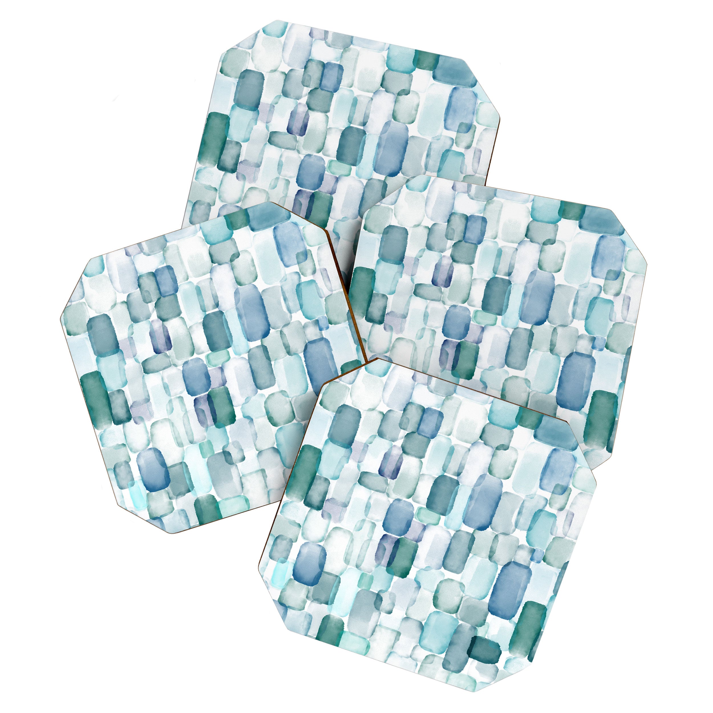 Sea Glass Watercolor Coaster Gallery Image 1