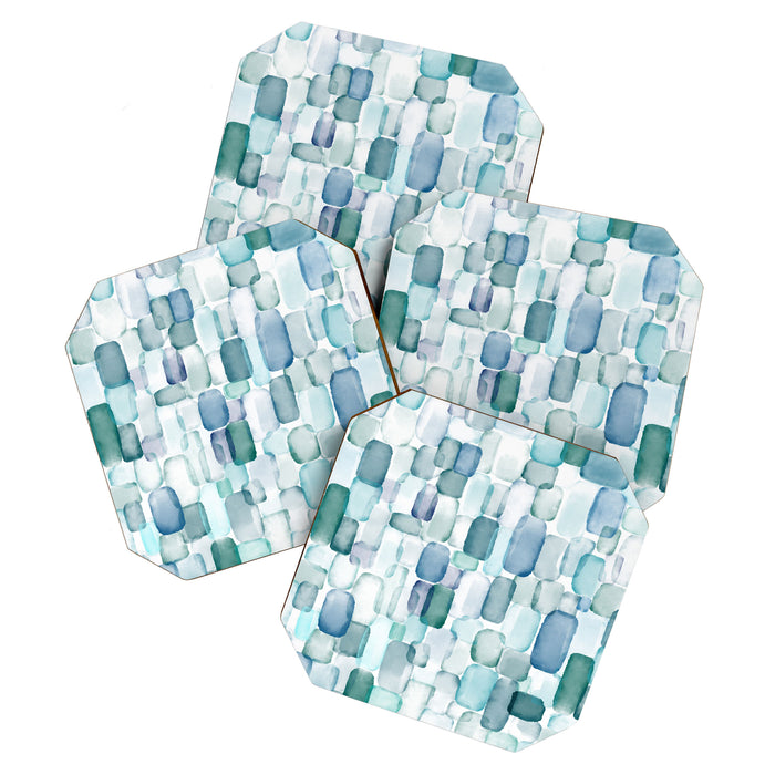 Sea Glass Watercolor Coaster Gallery Image 1