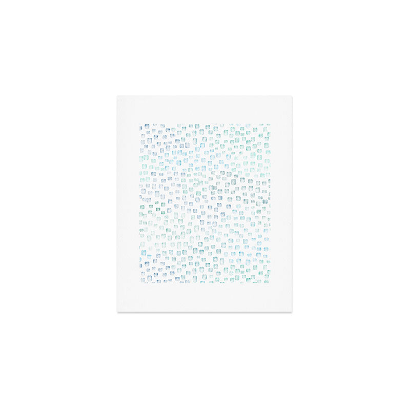 Sea Glass Watercolor // Turquoise Blue and Green Ocean Glass Beach Art Art Print Gallery Image 1