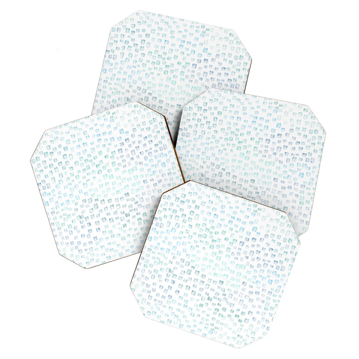 Sea Glass Watercolor // Turquoise Blue and Green Ocean Glass Beach Art Coaster Gallery Image 1
