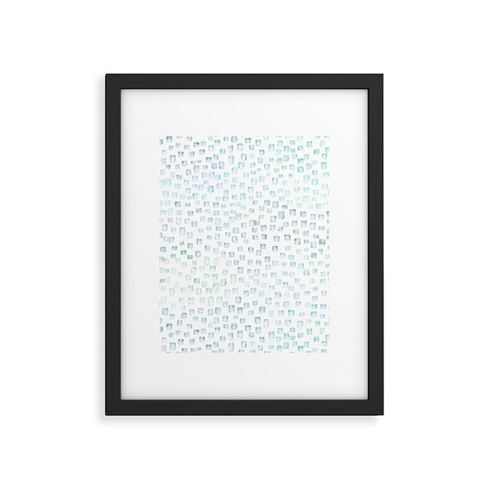 Sea Glass Watercolor // Turquoise Blue and Green Ocean Glass Beach Art Framed Art Print Gallery Image 1