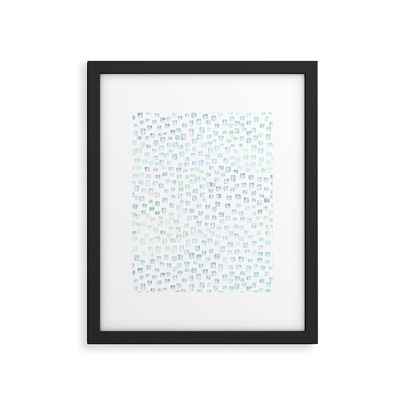 Sea Glass Watercolor // Turquoise Blue and Green Ocean Glass Beach Art Framed Art Print Gallery Image 5