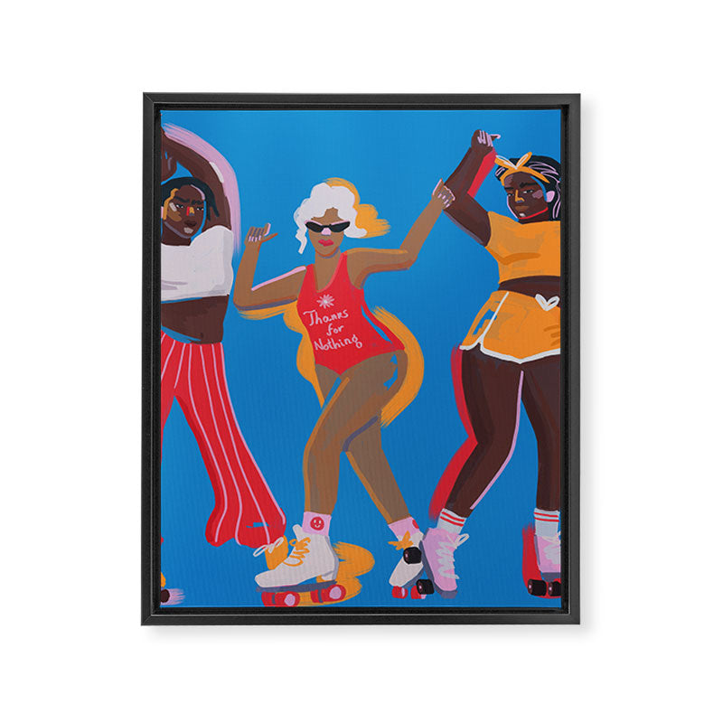 Roller Skaters 2 Framed Canvas Print Gallery Image 8