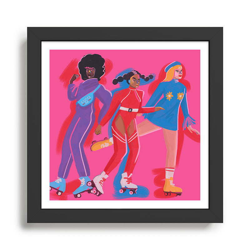Roller Skaters 3 Framed Art Print Gallery Image 1