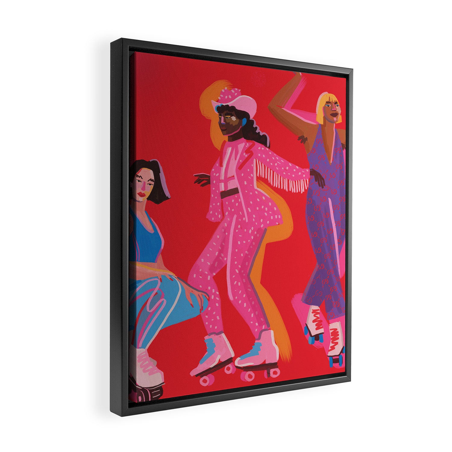 Roller Skaters Framed Canvas Print Gallery Image 2