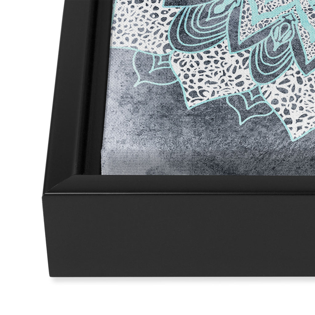 BOHOCHIC MANDALA IN BLUE Framed Canvas Print Gallery Image 3
