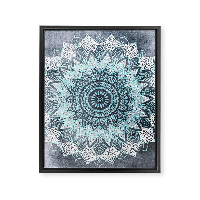 BOHOCHIC MANDALA IN BLUE Framed Canvas Print Gallery Image 1