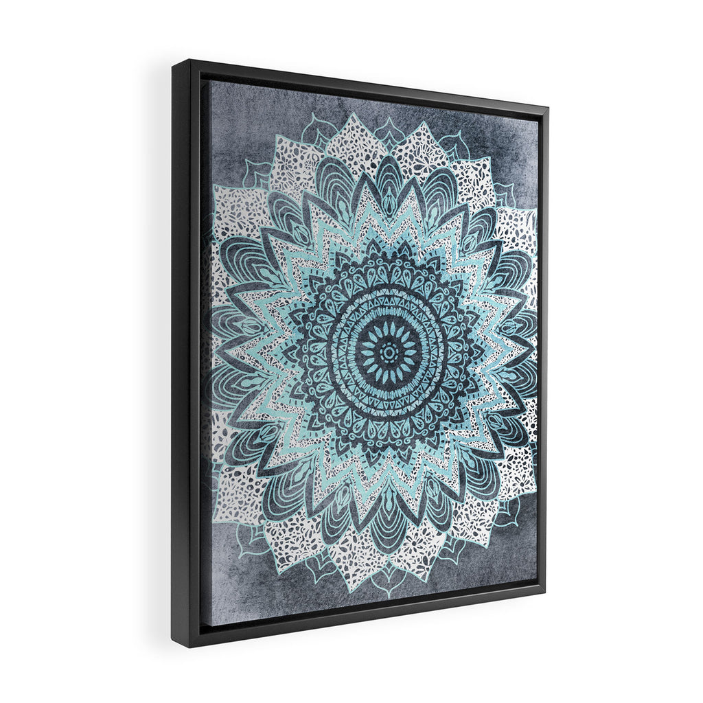 BOHOCHIC MANDALA IN BLUE Framed Canvas Print Gallery Image 2