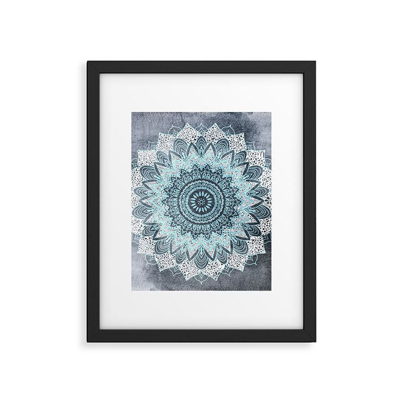 BOHOCHIC MANDALA IN BLUE Framed Art Print Gallery Image 6