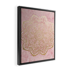 MOON DANCE MANDALA IN GOLD AND PINK Framed Canvas Print Gallery Image 2