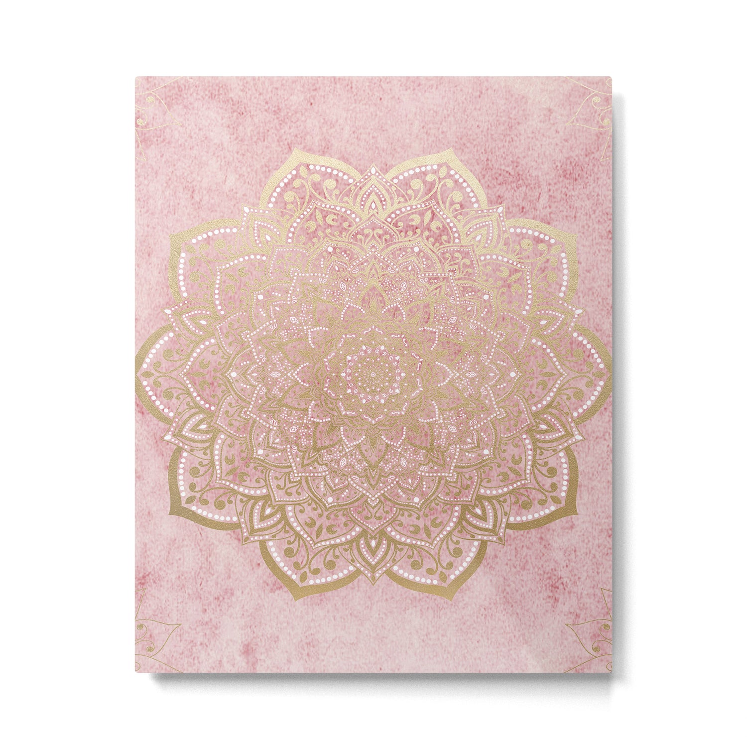 MOON DANCE MANDALA IN GOLD AND PINK Metal Print Gallery Image 6