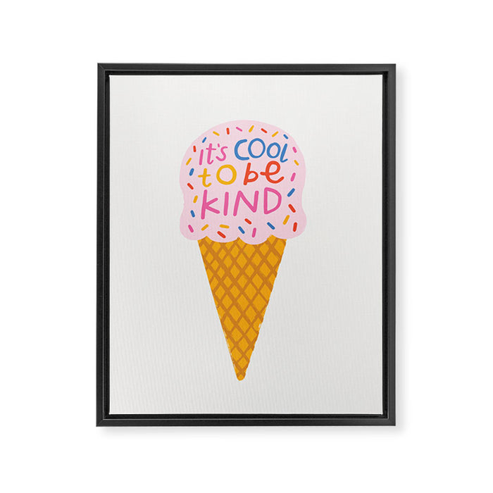 Cool to be Kind Ice Cream Framed Canvas Print Gallery Image 1