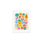 Fun Rainbow Fruit Pattern Art Print Gallery Image 1