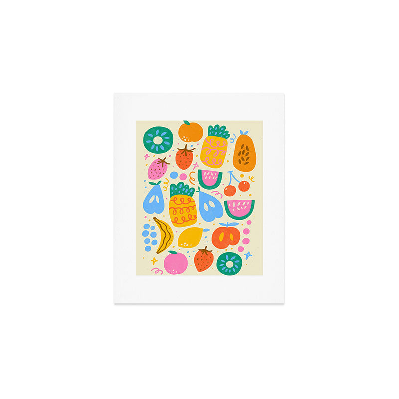 Fun Rainbow Fruit Pattern Art Print Gallery Image 1