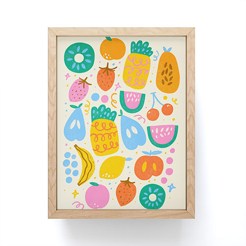 Fun Rainbow Fruit Pattern Mini Art Print Gallery Image 1