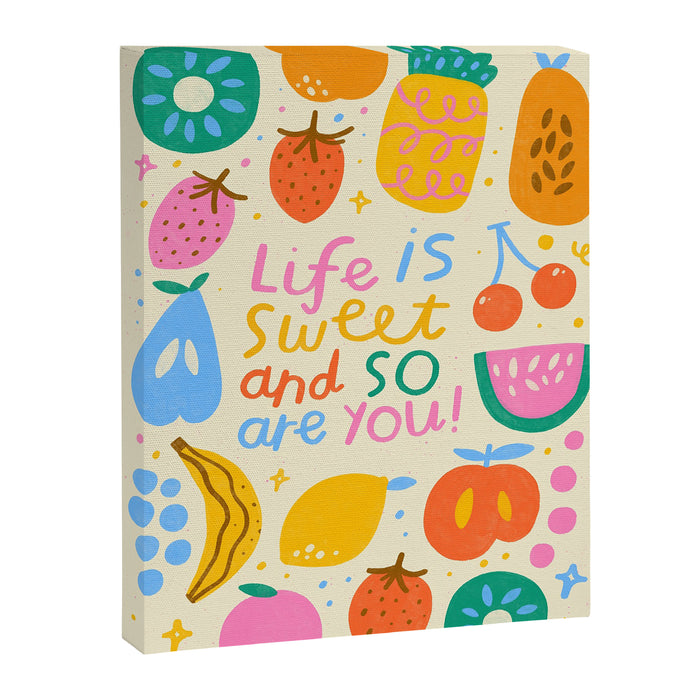 Fun Rainbow Fruit Quote  Canvas Print Gallery Image 1