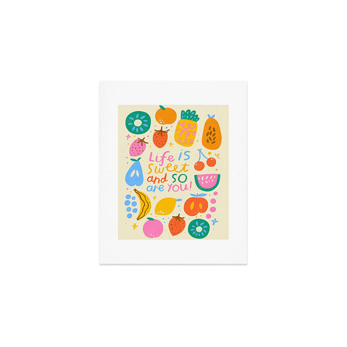 Fun Rainbow Fruit Quote  Art Print Gallery Image 1