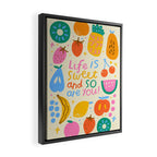 Fun Rainbow Fruit Quote  Framed Canvas Print Gallery Image 2