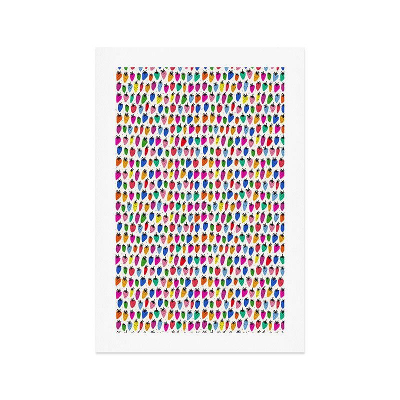 Rainbow Strawberries Art Print Gallery Image 1