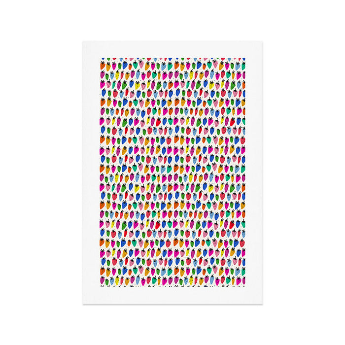 Rainbow Strawberries Art Print Gallery Image 1