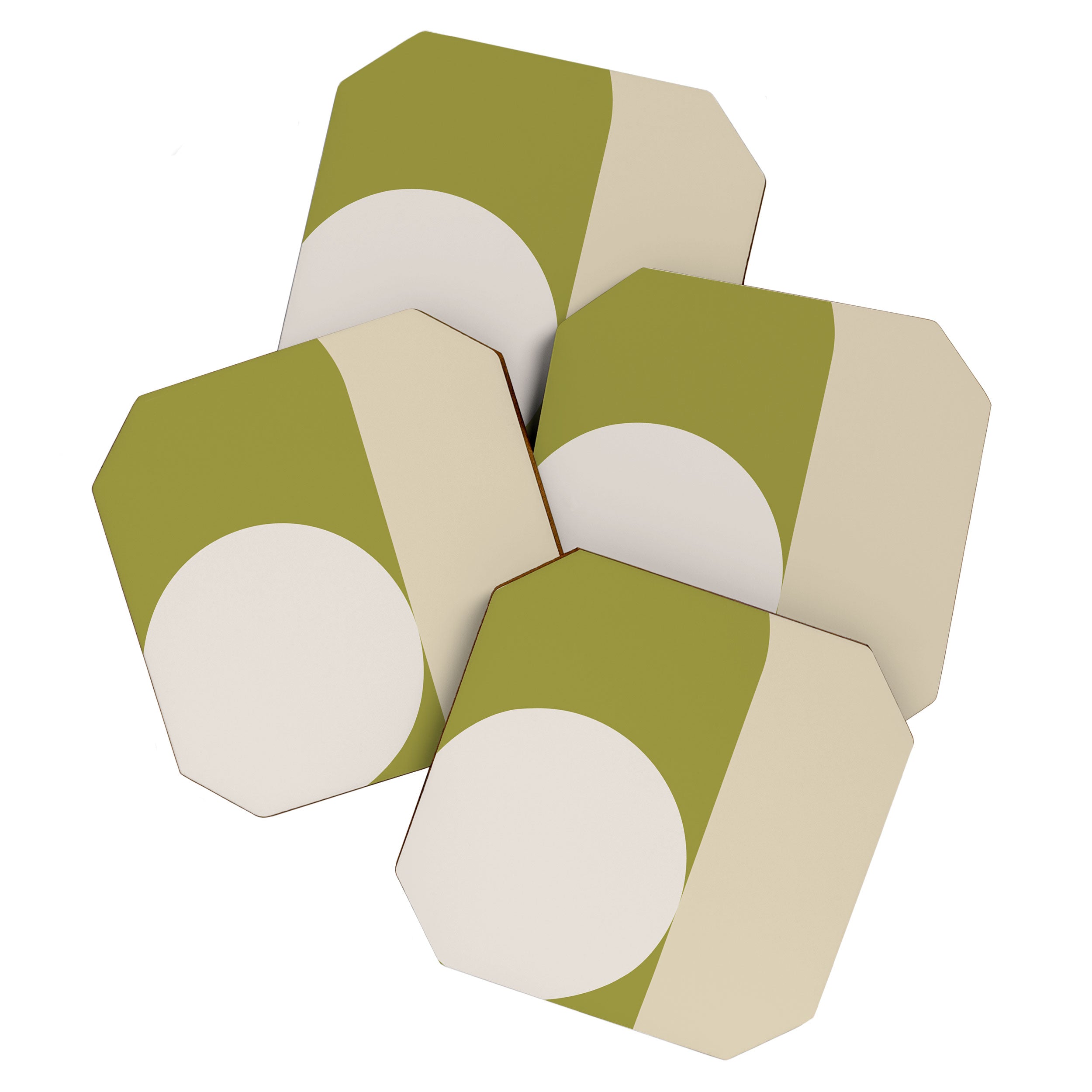Contemporary Composition 05 - Golden Lime Coaster Gallery Image 1