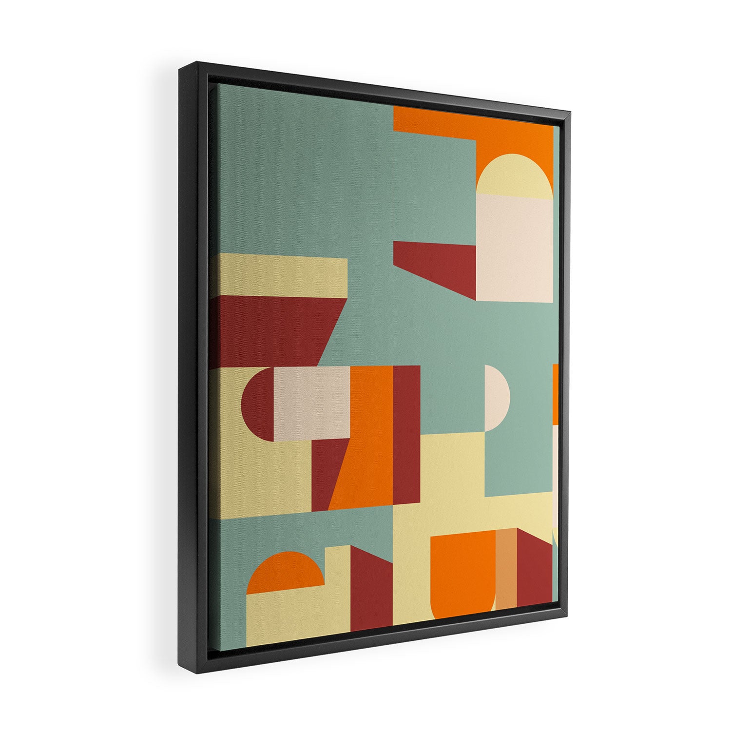 Crisp Air and Warmth - Abstract Geometric Art Framed Canvas Print Gallery Image 2