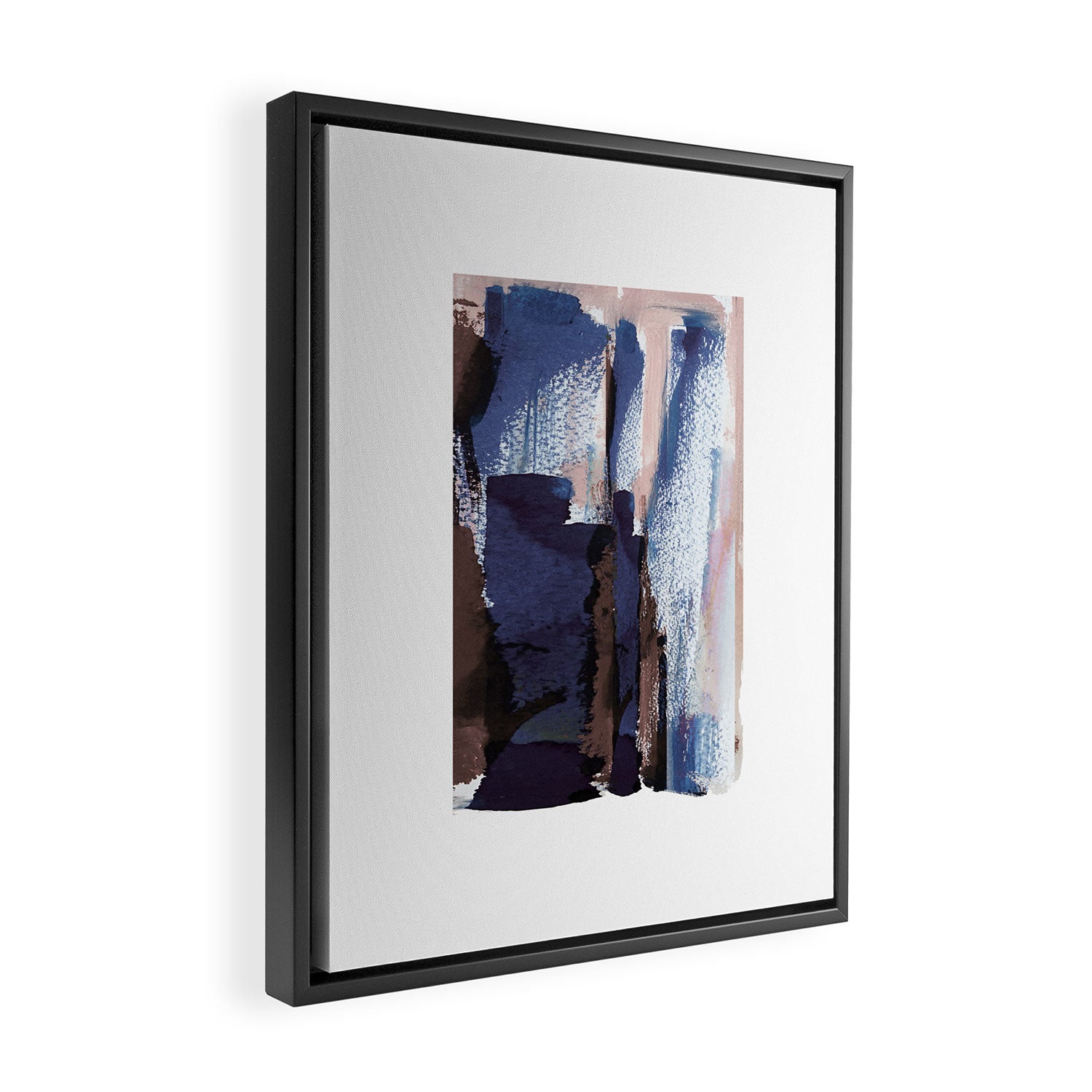 Indigo Brushwork Framed Canvas Print Gallery Image 2