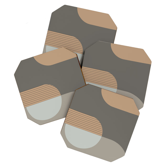 Linen and Stone - Abstract Composition Coaster Gallery Image 1