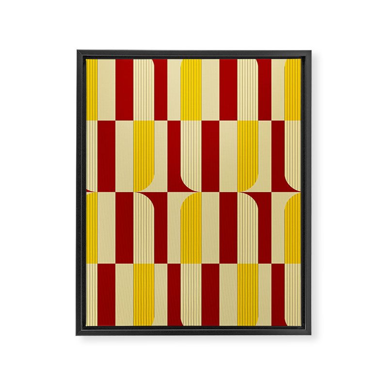 Marigold and Maple - Abstract Geometric Pattern Framed Canvas Print Gallery Image 6