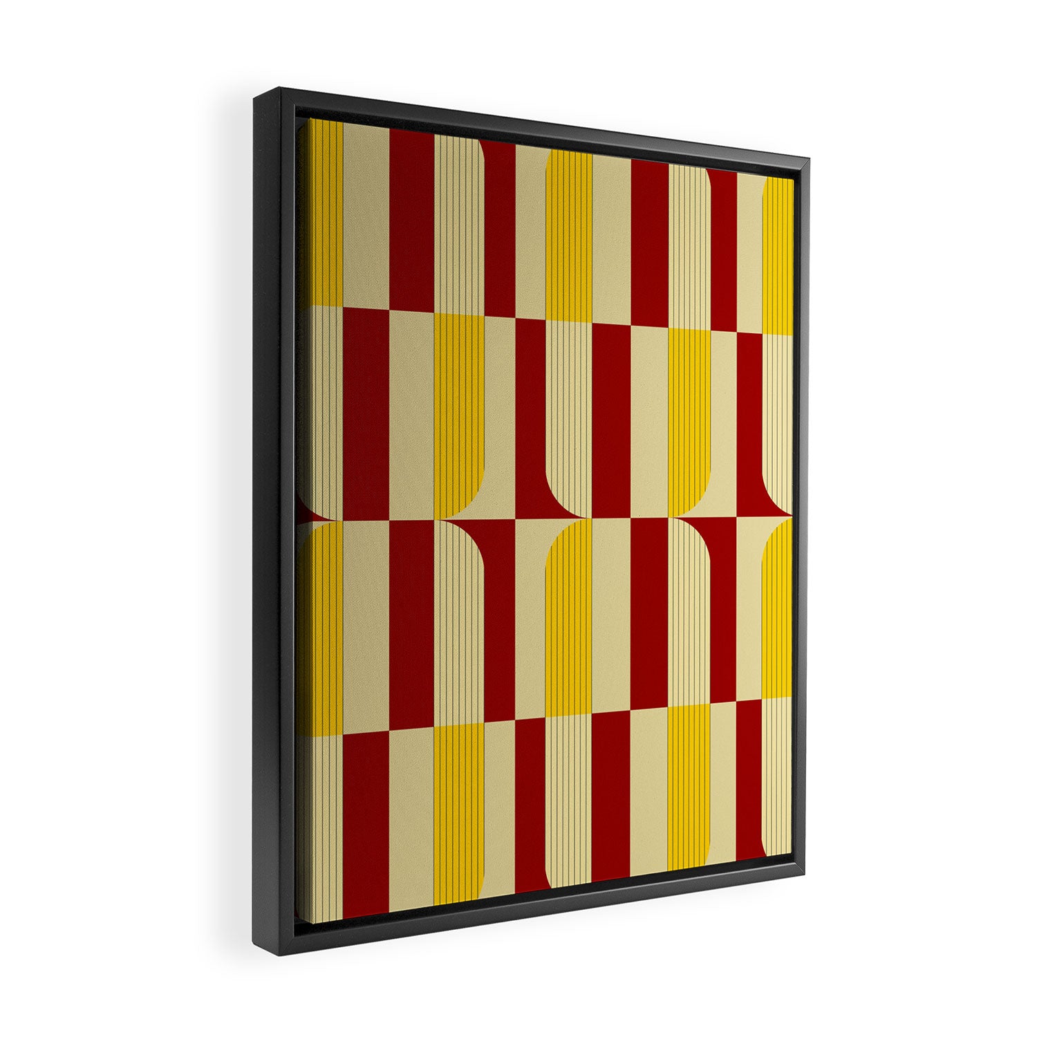 Marigold and Maple - Abstract Geometric Pattern Framed Canvas Print Gallery Image 2
