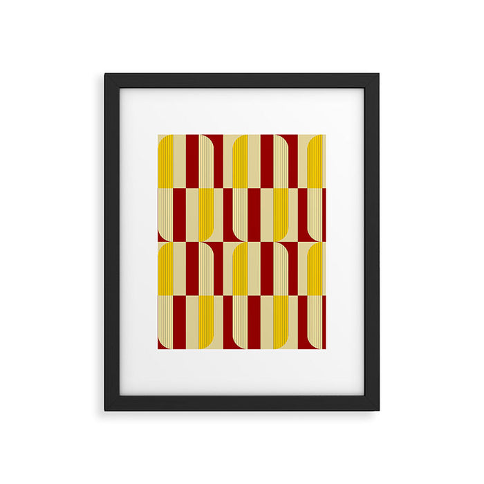 Marigold and Maple - Abstract Geometric Pattern Framed Art Print Gallery Image 1