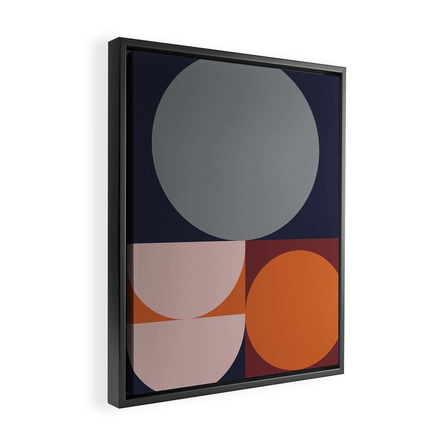Midnight Geometry - Modern Abstract Framed Canvas Print Gallery Image 2
