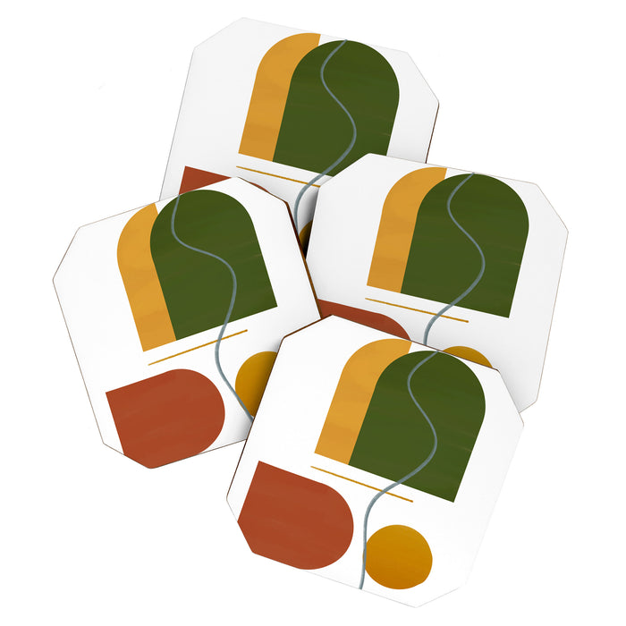 The Fall Edit - Abstract Autumnal Canvas Coaster Gallery Image 1