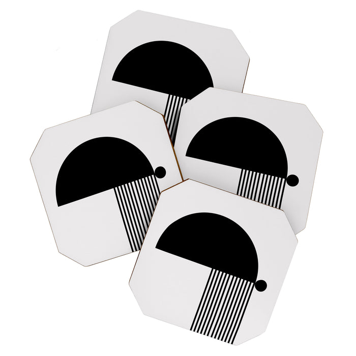 The Form - Black and White Abstract Coaster Gallery Image 1