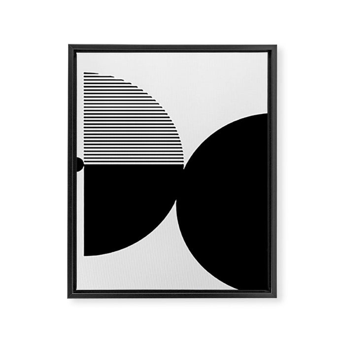 Two Forms - Black and White Abstract Framed Canvas Print Gallery Image 1