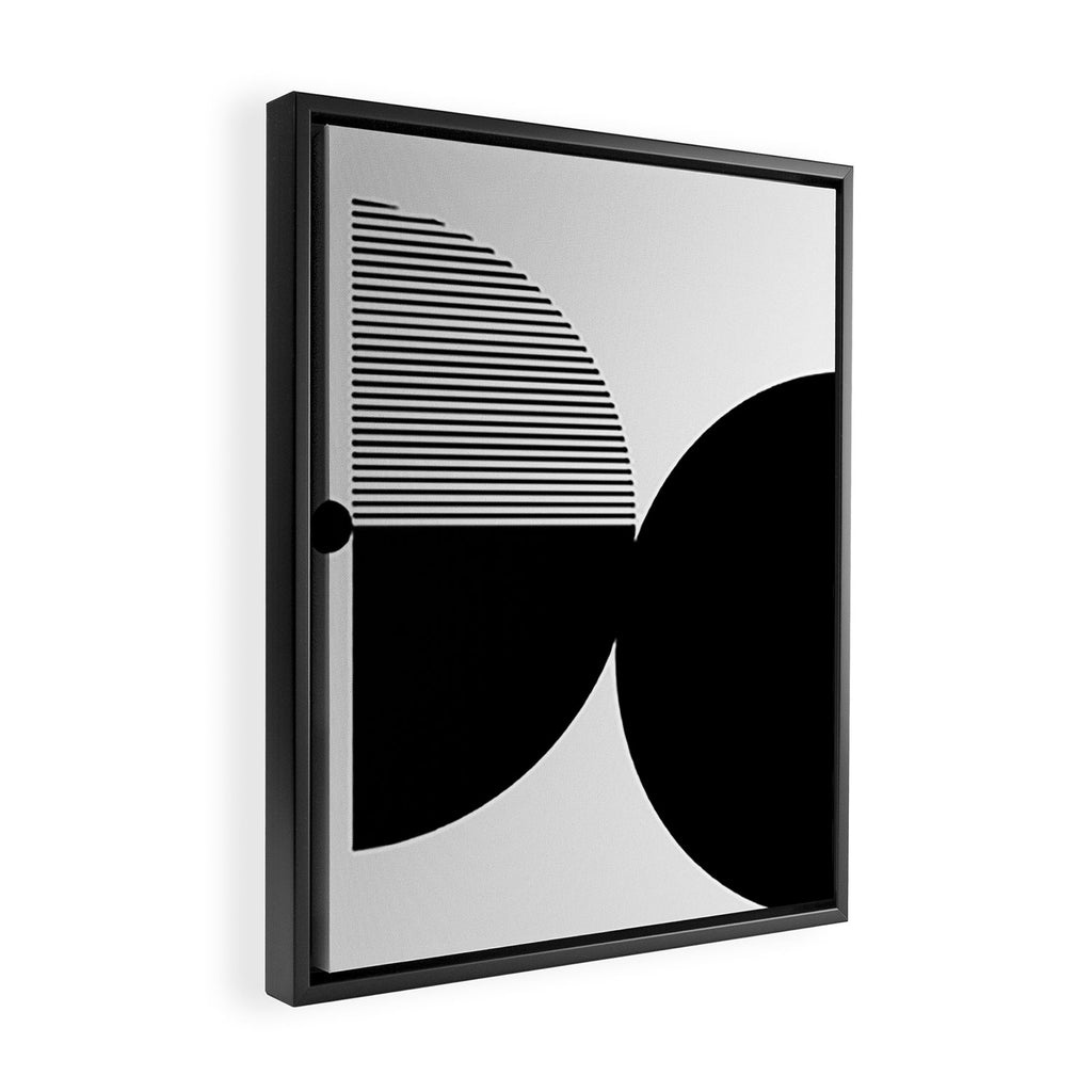 Two Forms - Black and White Abstract Framed Canvas Print Gallery Image 2