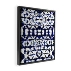 Indigo Ikat Itajime Framed Canvas Print Gallery Image 2