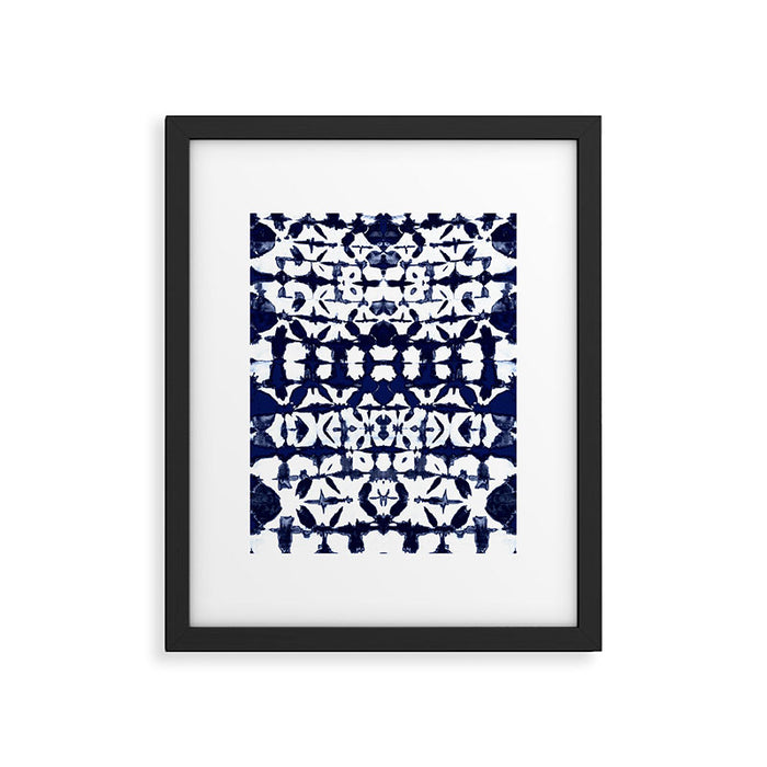 Indigo Ikat Itajime Framed Art Print Gallery Image 1