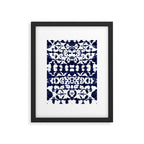 Indigo Ikat Itajime Framed Art Print Gallery Image 6