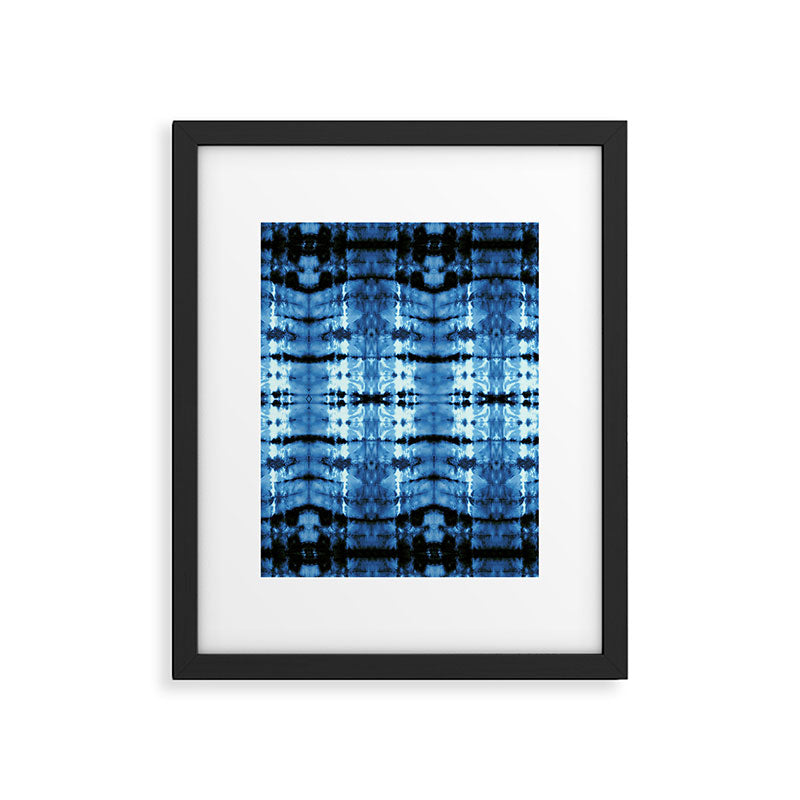 Indigo Satin Shibori Framed Art Print Gallery Image 6