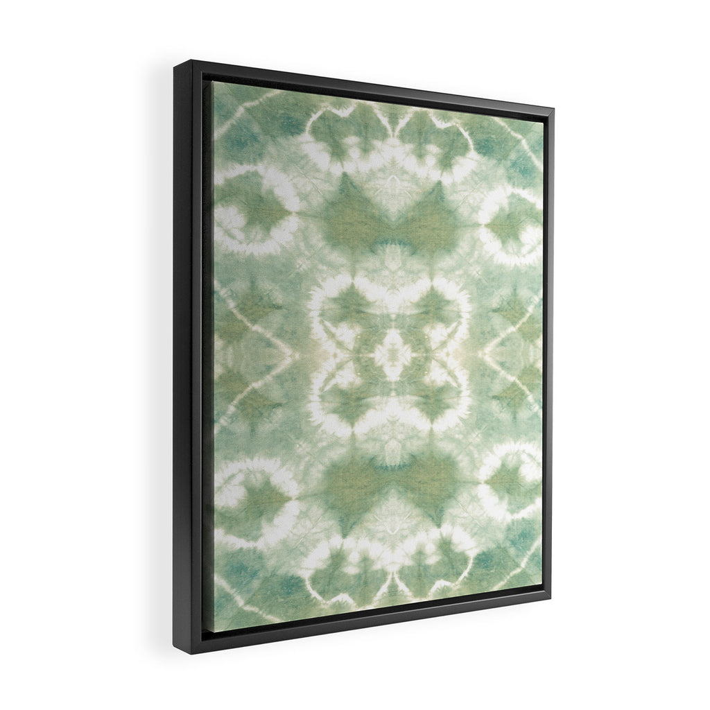 Saged Shibori Pocket Square Framed Canvas Print Gallery Image 2
