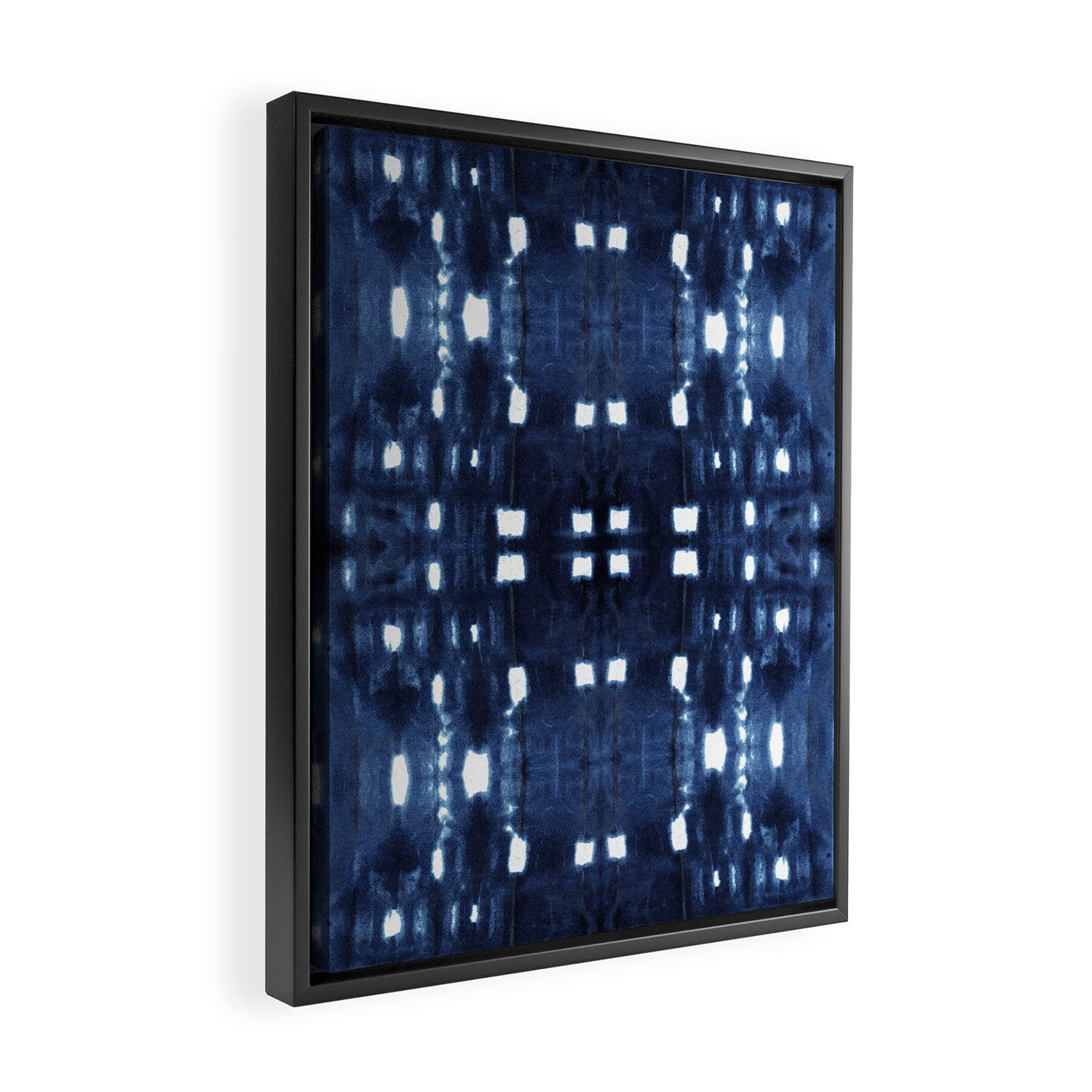 Shibori City Blue Framed Canvas Print Gallery Image 2