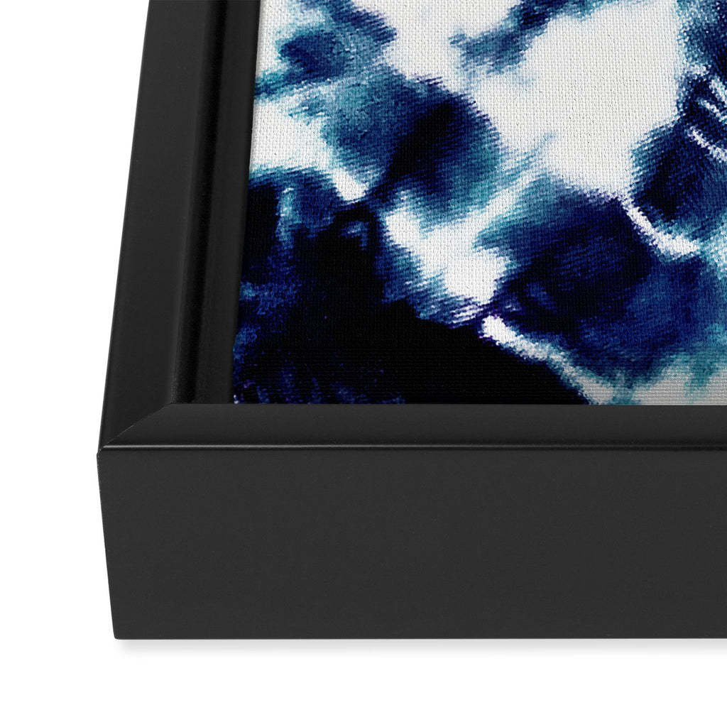 Tie Dye Sunburst Blue Framed Canvas Print Gallery Image 3