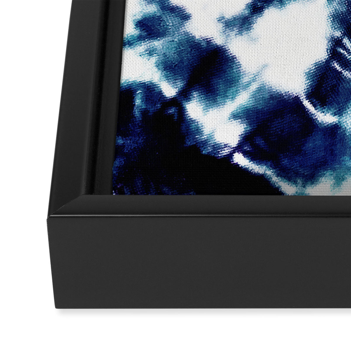 Tie Dye Sunburst Blue Framed Canvas Print Gallery Image 3