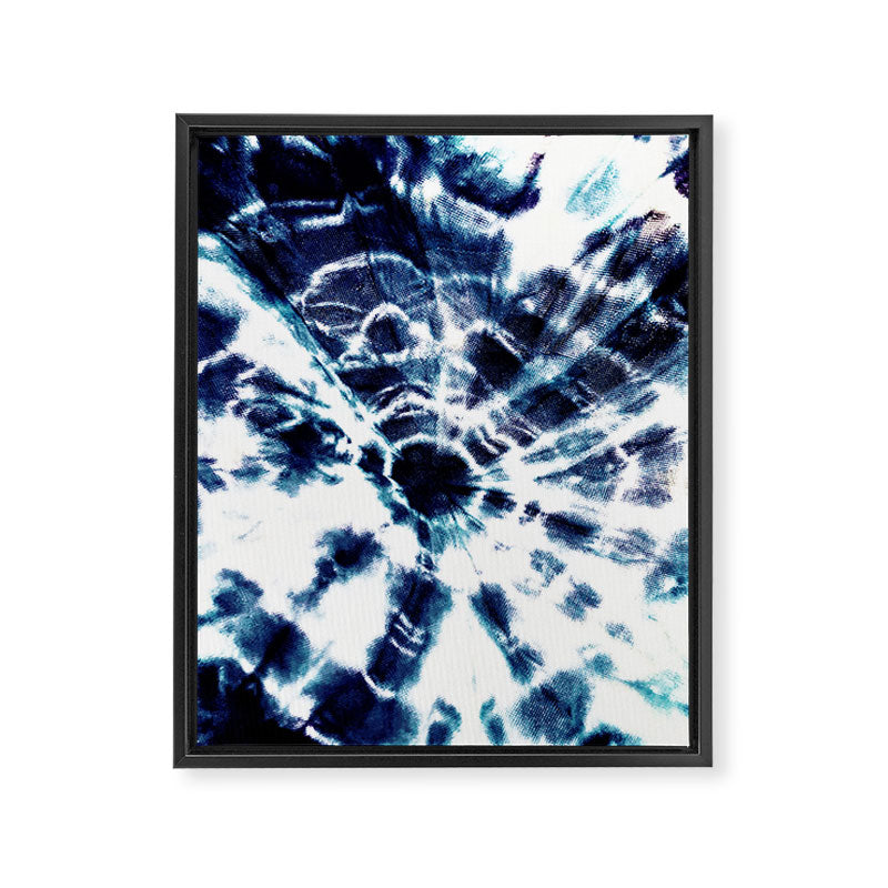 Tie Dye Sunburst Blue Framed Canvas Print Gallery Image 8