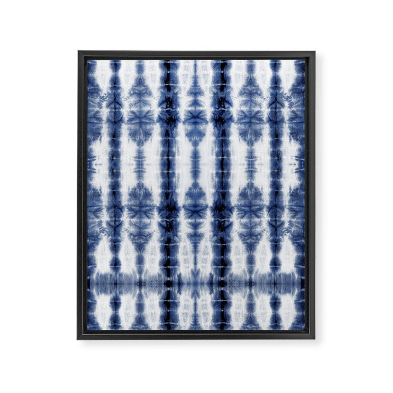 Tiki Shibori Blue Framed Canvas Print Gallery Image 8